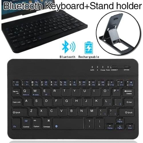 Keyboard Wireless Bluetooth Keyboard for Tablet Notebook Phone Tablet Rechargable Keyboard + (Tablet PC/Mobile Phone) Holder