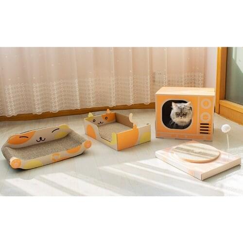 Cat Scratch House Adorable Shape Cat Scratch Box Cat Scratch House Scratch Toy Grinding Nail Scraper Safe Cat Scratch Bed