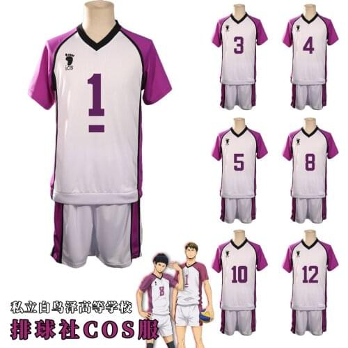 Anime Haikyu Shiratorizawa Academy Tendou Satori Cosplay Costume Wakatoshi Ushijima Eita Semi Jersey Women Men Full Set Uniform
