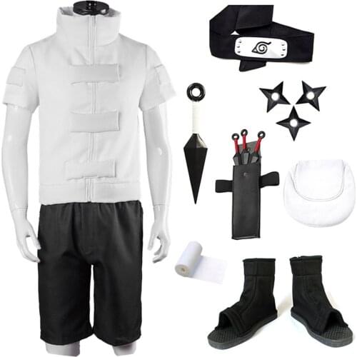 Neji Hyuga Cosplay Costume Outfit Headband Dart Shoes Full Set Halloween Carnival Suit