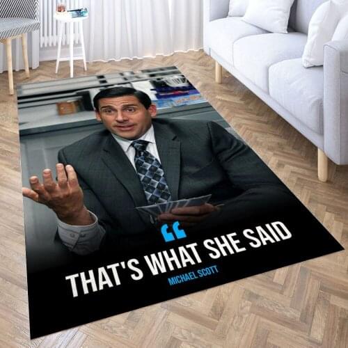 The Office Michael Scott Carpet for Living Room 3D Anime Cartoon Rug Gamer Teen Room Bedside Lounge Rug Kids Children Floor Mats