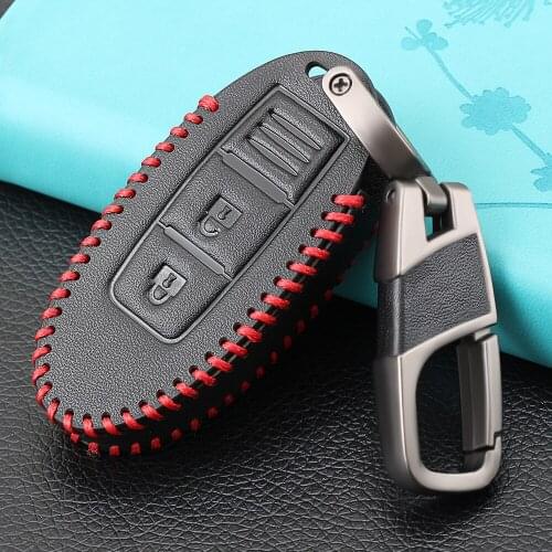 Leather Keychain Key Cover Case For Nissan GTR 350Z Almera Altima Armada Qashqai J11 Cefiro Cube Juke Livina March Maxima keys