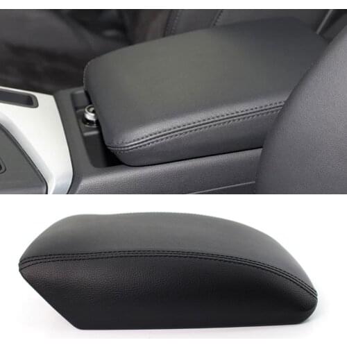 Leather Black Car Center Console Lid Armrest Case Cover For Audi Q5 22008 2009 2010 2011 2012 2013 2014 2015 2016