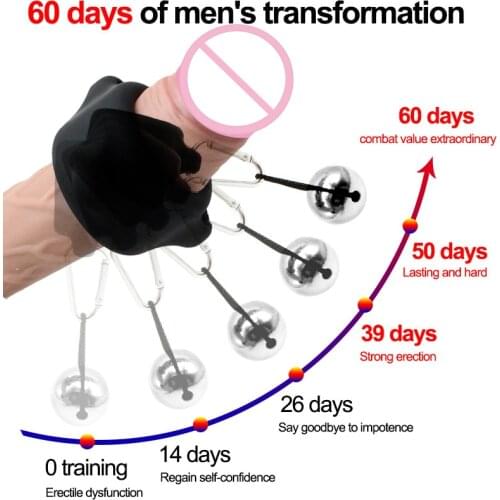 32mm Silicone Cock Ring Penis Training Rings Enlargement Gravity Physical Extender Metal Ball Stretcher Pendant Sex Toys For Men