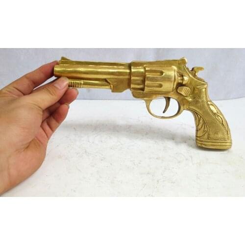 A copper bronze pistol revolver Feng Shui defends Home Furnishing decoration decoration houseroom Art Statue