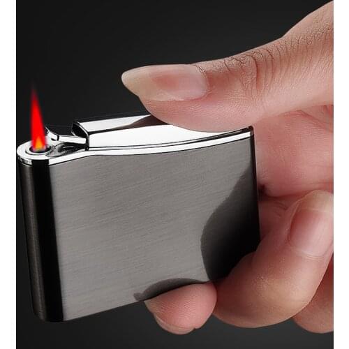 Retro Metal Press Torch Jet Lighter Portable Gas Lighter Butane Cigar Lighters Windproof Cigarette Accessories Gadgets For Men