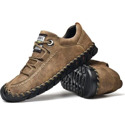 Outdoor Shoes Mens Spring And Autumn New Wild Hiking Hiking Shoes Business Breathable Casual Shoes Hand-Sewn Foot Mens Shoes