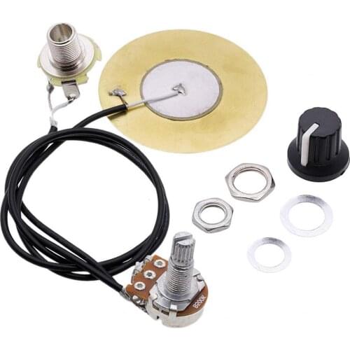 Piezo Pickup Set 50mm Potentiometer Ceramic Sensor Guitar Patch Pickup Sound Effect Parts Musical Instruments Pickup