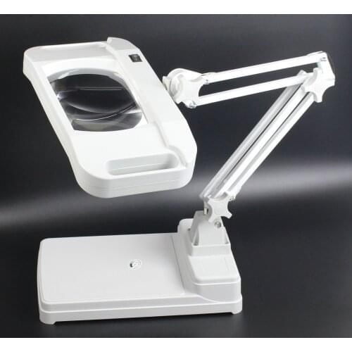 85 265V Desktop Folding Lighted Repairing Magnifier Table Stand Magnifying Glass Lamp With 36 LED Lights Large Lens Loupe 5x 10x