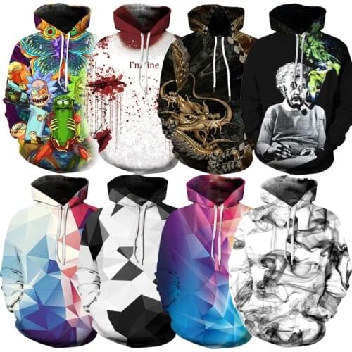 New Animal Rose Snow Wolf 3D Digital Printing Loose-fitting Hoodie Couple Hoodie