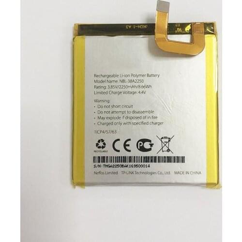 Original 2250mAh/8.66Wh 3.85V NBL-38A2250 Replacement Battery For neffos X1 TP902A TP902C Li-ion bateria Li-Polymer Batterie