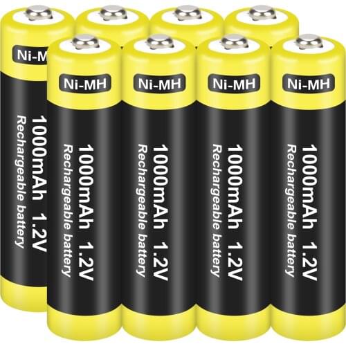 8pcs High-Capacity 1000mAh AAA Ni-MH Rechargeable Battery