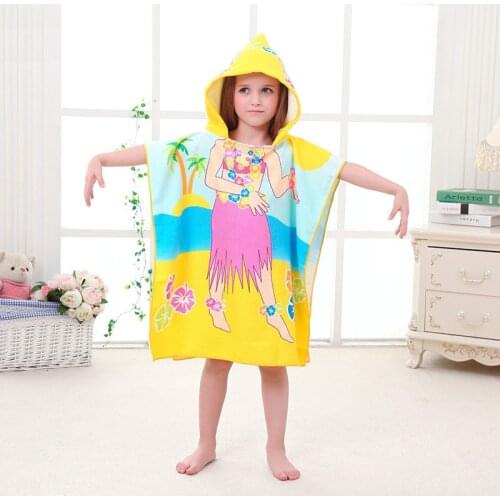 Towel Poncho for Children Microfiber Bathrobe Kids Surf Pool Changing Robe Girl Boy Quick Dry Beach Childrens Swimming Towels
