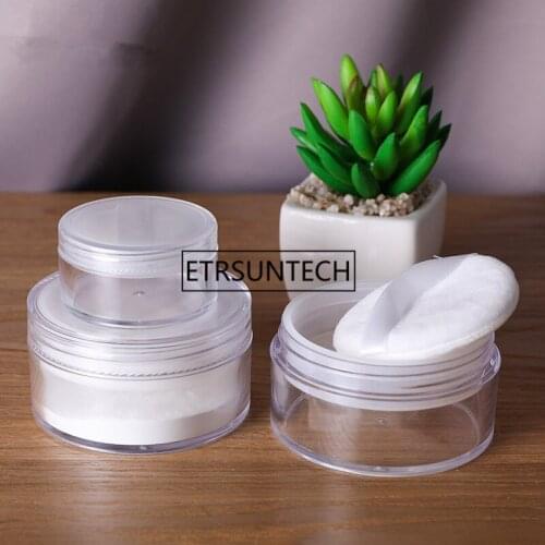 20g 50g Empty Loose Powder Compact With The Grid Sifter & Puff Jar Packing Container Powdery Cake Box Cosmetic Case F1540