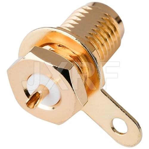 JX RF Connector SMA Female Panel Mount with Nut Bulkhead Handle Solder Post Connector RF Coax Coaxial Adapter