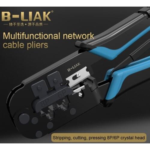 RJ45 Crimper Tool Ethernet Network Tools Pliers for 6P/RJ11/RJ-12 and 8P/RJ45 Crimp Cable Stripper Multi Function Pressing Clip