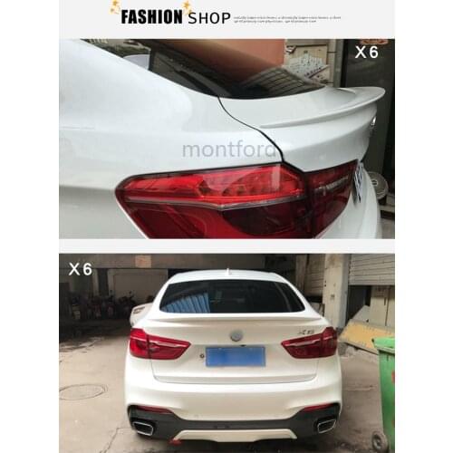 SHCHCG ABS Plastic Material Unpainted Color Rear Roof Spoiler Tail Trunk Boot Lip Wing Decoration Fit For BMW F16 X6 2015 2016