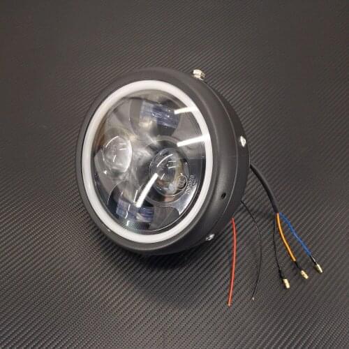 Retro Motorcycle LED Headlight Halo Ring DRL Moto Light for 883 Softail Dyna Cafe Racer Sportster Bobber Chopper Cruiser Scooter