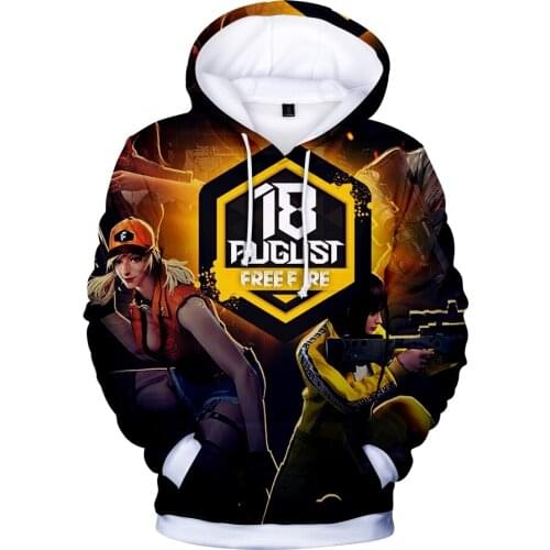 2021 Hot Sale Free Fire Game 3D Hoodies Popular Men Women Sweatshirts Streetwear Free Fire Hooded Fashion Casual Teen Clothes