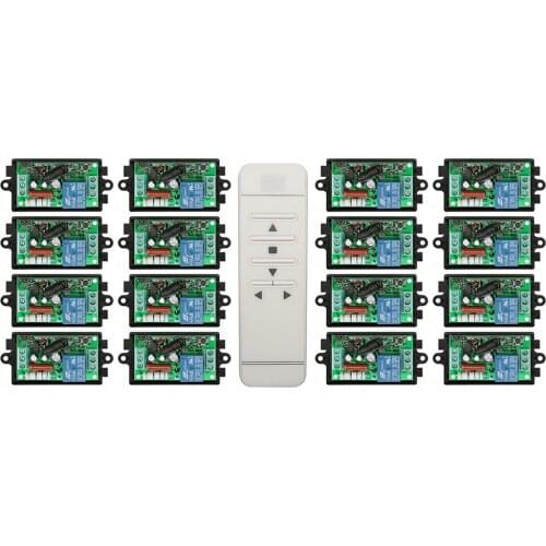 Latest AC220V 1CH 10A 433MHZ intelligent digital RF remote control switch +16*receiver Garage Door/window /lamp/blinds