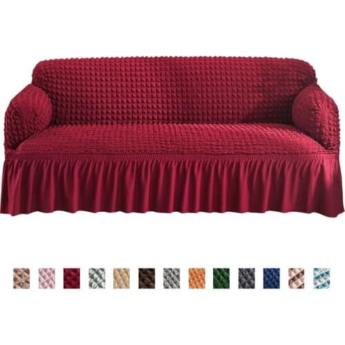 High quality Seersucker sofa cover for living room sofa skirt anti-dust Unique soft slipcover for sofa couch cover