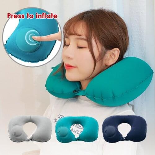 Wonderlife U-Shape Inflatable Folding Travel Head Rest Air Pillows Cushion Travel Accessorie Airplane Car Nap Neck Ring Pillow