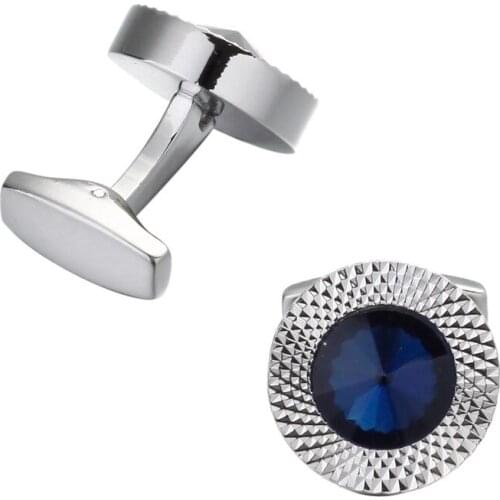 KC-467 Luxury shirt cufflinks for mens Brand cufflinks Blue Crystal cufflink High Quality Designer Jewelry