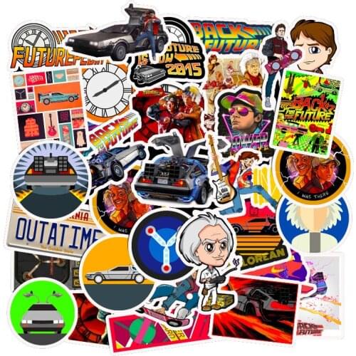 10/50Pcs Movie Back To The Future Stickers Pack for On The Laptop Fridge Phone Skateboard Travel Suitcase Sticker Sticker