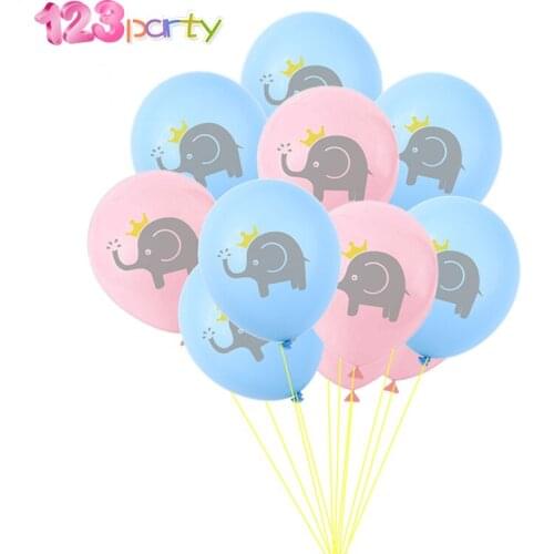 10pcs 12inch cartoon Little elephant latex balloons children birthday party decoration baby shower party supplies helium balloon