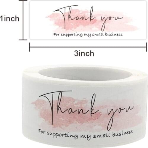 1x3inch Thank You For Your Order Stickers Roll Pink Business Thank You Stickers For Shipping Bags Packaging Gift Sealing Labels