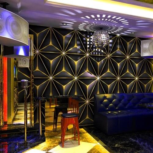 Beibehang gold diamond lattice coffee papel de parede 3d wallpaper rolls TV background gold foil wall paper KTV 3d wall papers