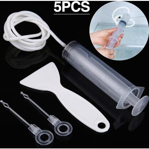 5pcs/set PVC Refrigerator Drain Hole Cleaning Brush Unblocker Flexible Cleaner Drain Hole Tool Clog Remover