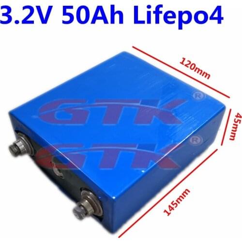 GTK rechargeable Lifepo4 3.2V 50Ah cells 3.2v 50ah lithium phosphate battery for 48V 12v 36v 100ah pack diy