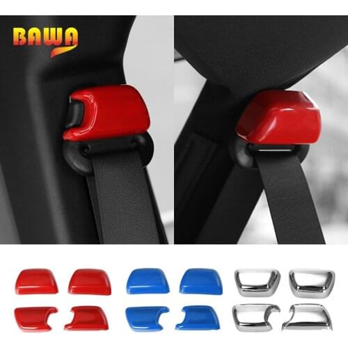 BAWA ABS Car Interior Mouldings for Jeep Wrangler JK Seat Belt Buckle Cover Trim Decoration Sticker for Jeep Wrangler JK 2008