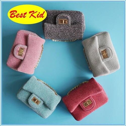 BestKid Bags! Shiny Cotton Shoulder Bags for Childrens Baby Girls Small Messenger Bag Toddlers Coin Purse Little Kid BAGS SMT036