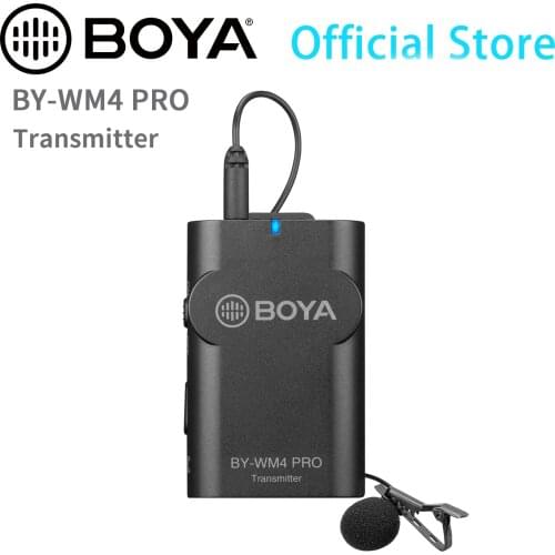 BY-WM4 PRO Transmitter 2.4G Wireless Lavalier Microphone Vlog for DSLR Camera Canon Nikon iOS iPhone and More