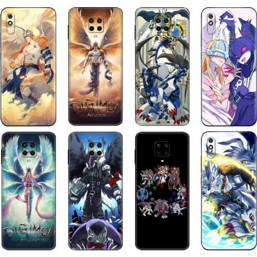 Black tpu Case For Xiaomi Redmi 7A 8 8A 9 9A 9C Case Redmi Note 8T 8 Pro T Note 9 9S 9 Pro Case Japanese Anime Digimon