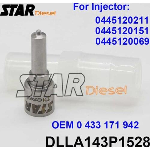 DLLA143P1528 Fuel Injection Nozzles Diesel Injector Spray 0 433 171 942 Nozzles Tip for Cummins 0445120211 0445120151 0445120069