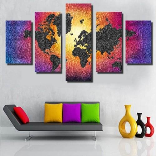 Full Square/Round Drill 5D DIY diamond painting 5pc world map Pictures mosaic Diamond Embroidery Wall Arts J1758