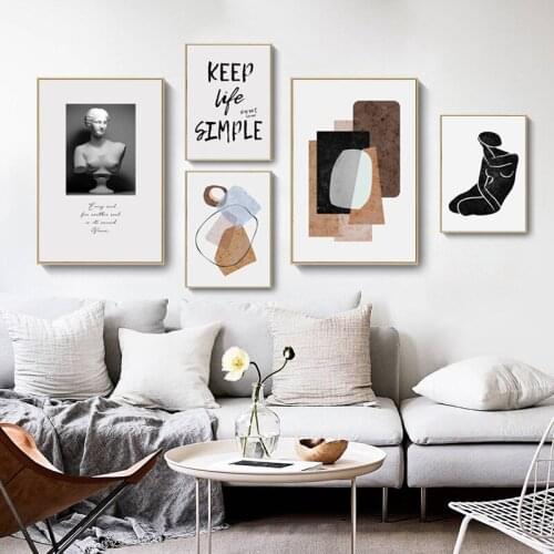 Painting Retro Geometric Abstract Clothes Canvas on the wall Picture printing poster Pari Rome home room decore Art