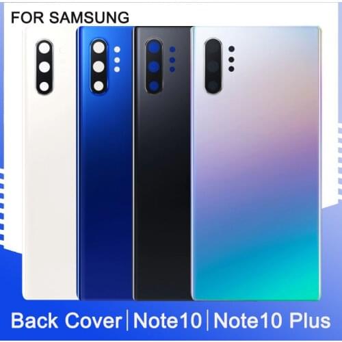 Battery Cover For Samsung Galaxy Note 10 Plus N975F NOTE10 N970 + Battery Back Cover Door Housing + ear Camera Glass Lens Frame