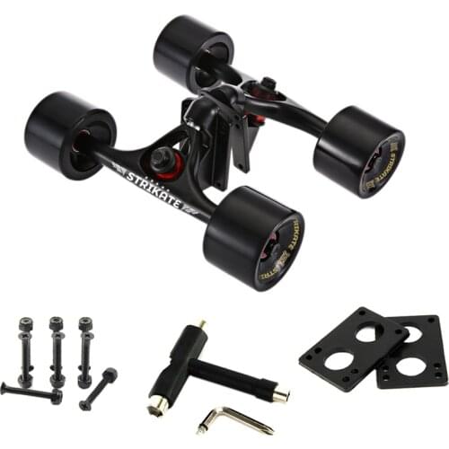 Hot STRIKATE 2Pcs Skate Truck Longboard Truck Aluminum Alloy with 70X51mm Big Wheels Skateboard Trucks Parts
