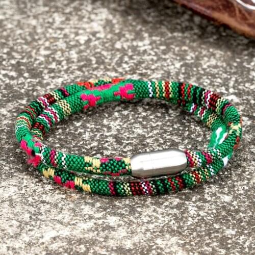MKENDN Men Women Handmade Boho Summer Festival Jewelry Magnet Buckle Waterproof Surfer Beach Rope Bracelet Friendship Gift