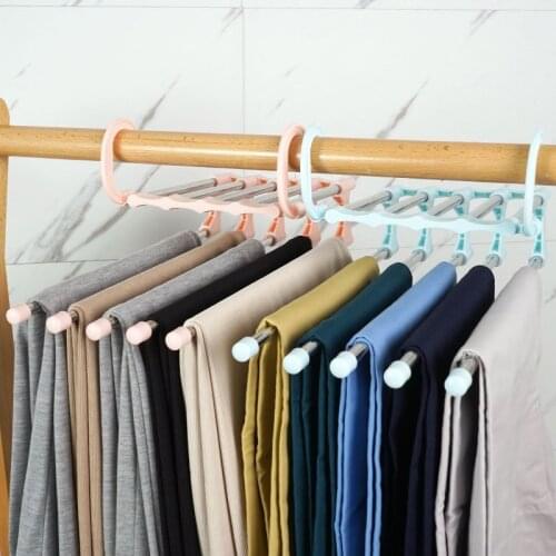 Multi-Functional Trouser Storage Clothes Rack Adjustable Pants Shelf Closet Wardrobe Organizer Stainless Steel Clothes Hanger