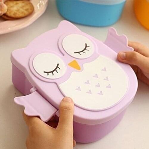 Cartoon Owl Lunch Box Portable Japanese Bento Meal Boxes Lunchbox Storage For Kids School Outdoor Thermos For Food Picnic Set