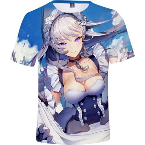 Azur Lane EagleUnion Sakura Empir 3D Print Spring Summer Preppy Style Men/Women Street Clothes T-shirt Kawaii Retro Innovation