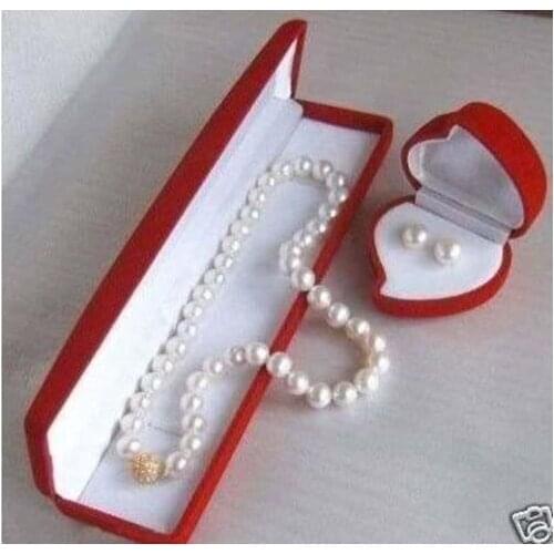 Nobility Womans Natural Charmming 9-10MM White Akoya Pearl Necklace 18”+ Earring AAA no box ewelry