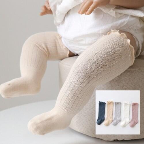 New Summer Children Socks Baby Girls Knee High Toddler Socks Cotton Long Tube Cute Princess Mesh Socks Kids Open Leg Socken