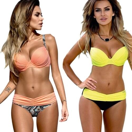 New Sexy Bikini Push Up Swimwear Women Feminino 2020 Mujer Swimsuit Tanga Swimming Bathing Suit Brazilian Biquinis Bathers Beach