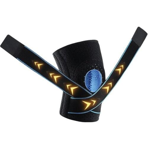 Silicone Spring Support Knee Pads CrossFit Compression Strap Gym Sports Kneepads Basketball Riding Knee Patella Protector Brace